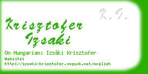 krisztofer izsaki business card