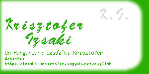 krisztofer izsaki business card